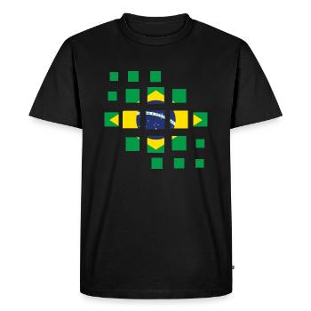 Flag of Brazil Flag of South America - Men's Premium Organic T-Shirt - black - Front - Nico (187cm)