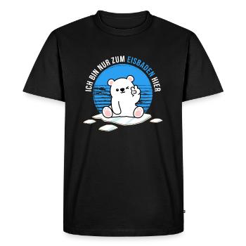Bains de glace Bains d’hiver Ours polaire Bain de glace - T-shirt Premium bio Homme - noir - Devant - Nico (187cm)
