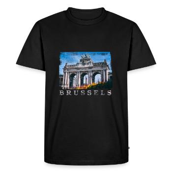 | de Bruxelles Cinquantenaire - T-shirt Premium bio Homme - noir - Devant - Nico (187cm)