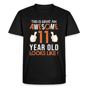 ANNIVERSAIRE 11 ANS awesome - T-shirt Premium bio Homme - noir - Devant - Nico (187cm)