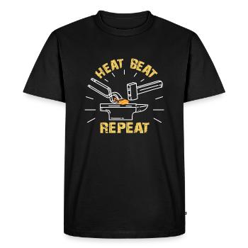 Forgeron | Maréchal-ferrant - T-shirt Premium bio Homme - noir - Devant - Nico (187cm)