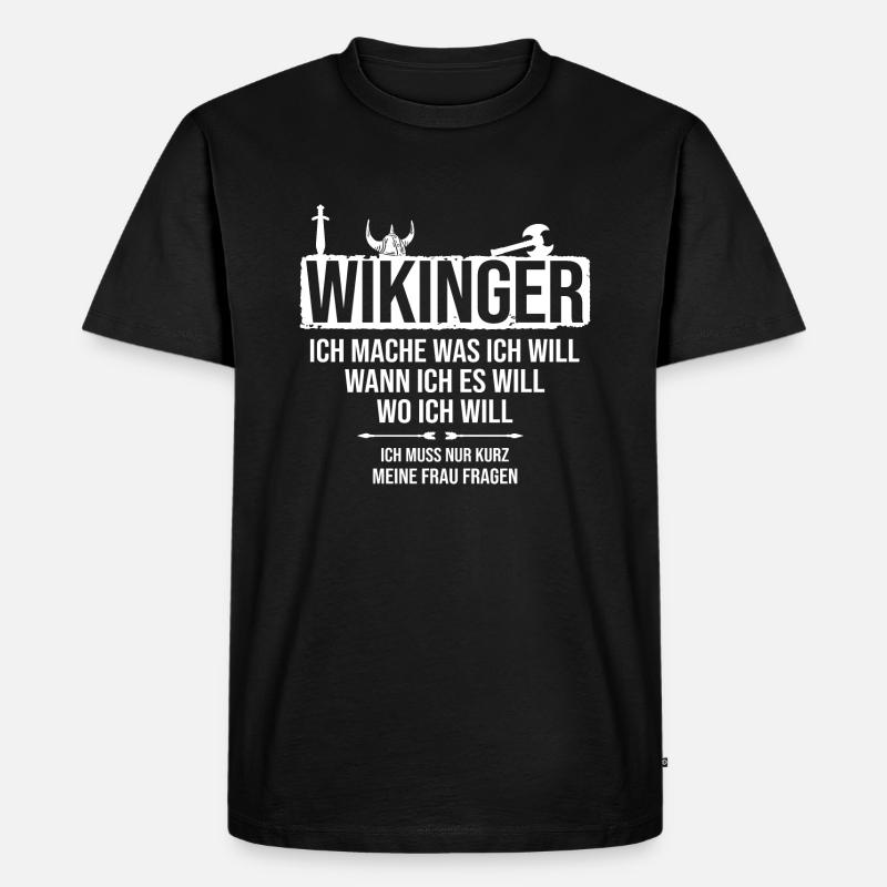 Odin Thor Wikinger - Männer Premium Bio T-Shirt - Schwarz