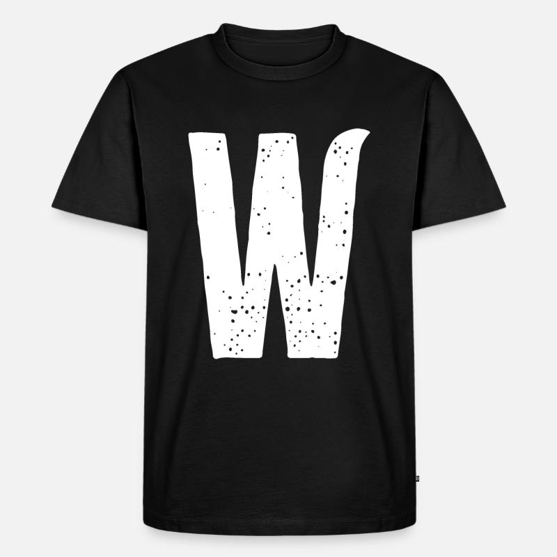 W-Buchstabe - Männer Premium Bio T-Shirt - Schwarz