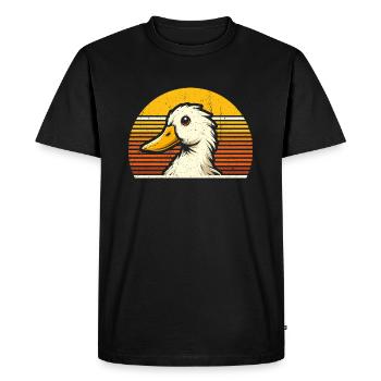 Canards cool - Rétro Vintage - T-shirt Premium bio Homme - noir - Devant - Nico (187cm)