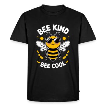 Drôle d’abeille avec des lunettes de soleil - T-shirt Premium bio Homme - noir - Devant - Nico (187cm)