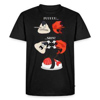 Sushi du Japon, Transformation Fusion - T-shirt Premium bio Homme - noir - Devant - Nico (187cm)