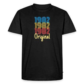 1982 Original / Birthday Gift - Men's Premium Organic T-Shirt - black - Front - Nico (187cm)