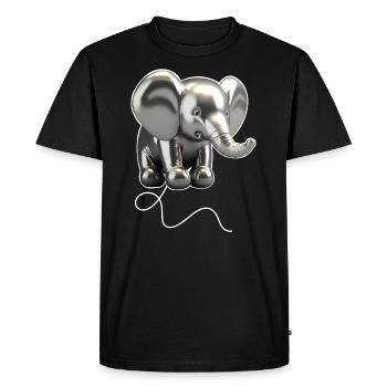 Ballon Eléphant - Argent - T-shirt Premium bio Homme - noir - Devant - Nico (187cm)
