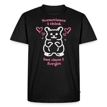 Cute funny hamster - Men's Premium Organic T-Shirt - black - Front - Nico (187cm)