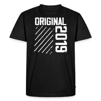 Original 2019 5e Anniversaire Cadeau Retro - T-shirt Premium bio Homme - noir - Devant - Nico (187cm)