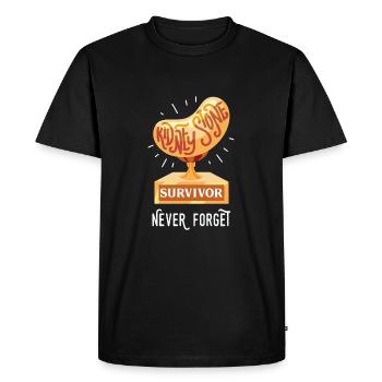 Organe de greffe de rein de survivant de calculs rénaux - T-shirt Premium bio Homme - noir - Devant - Nico (187cm)