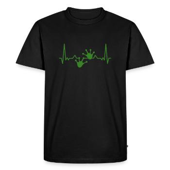Gecko Lézard battement de coeur Lézard animal reptile - T-shirt Premium bio Homme - noir - Devant - Nico (187cm)