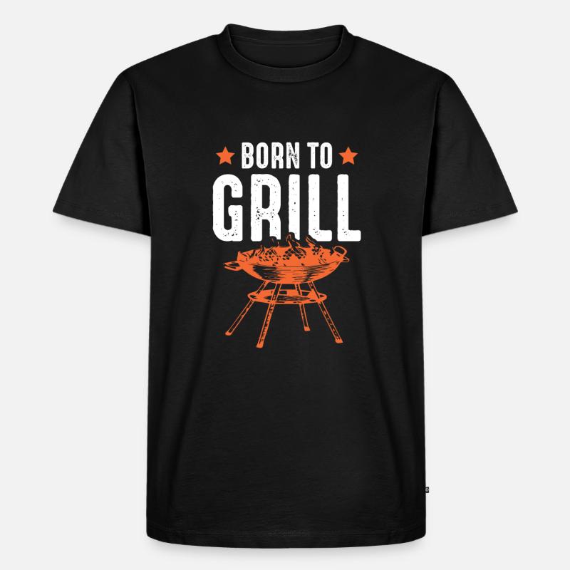 born to grill - Männer Premium Bio T-Shirt - Schwarz