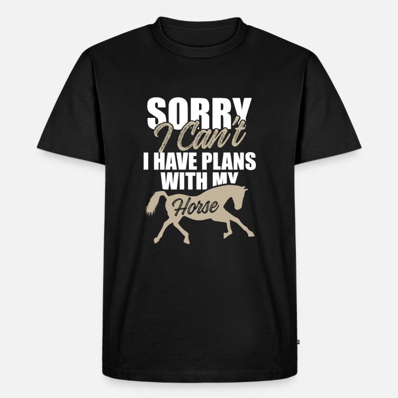 pläne pferde - Männer Premium Bio T-Shirt - Schwarz