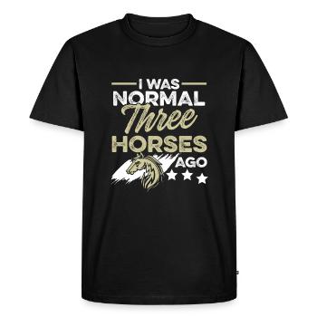 horses funny saying - Men's Premium Organic T-Shirt - black - Front - Nico (187cm)