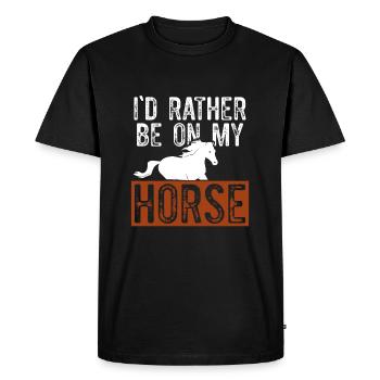 chevaux rigolo - T-shirt Premium bio Homme - noir - Devant - Nico (187cm)
