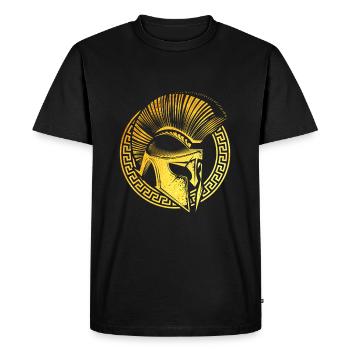 spartan casque or guerrier gladiator - T-shirt Premium bio Homme - noir - Devant - Nico (187cm)