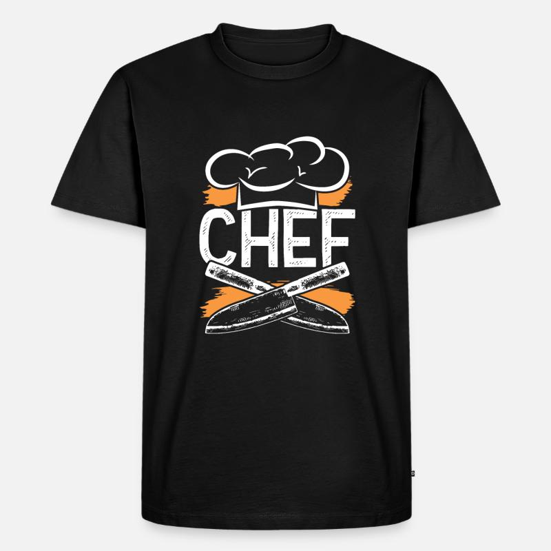 chef kochen - Männer Premium Bio T-Shirt - Schwarz