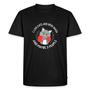 I Like Cats And Krav Maga Martial Arts Israel - Men's Premium Organic T-Shirt - black - Front - Nico (187cm)