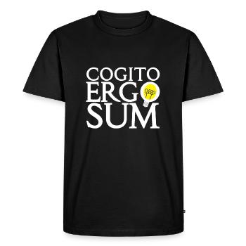 cogito, ergo sum - Latin: I think so I am - Men's Premium Organic T-Shirt - black - Front - Nico (187cm)