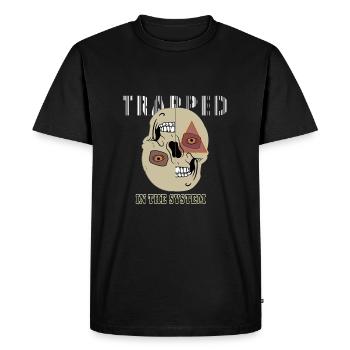 Piégé dans le système - Illuminati Eye - T-shirt Premium bio Homme - noir - Devant - Nico (187cm)
