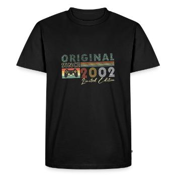 2002 Vintage Gamer Spruch - Gaming bday - Men's Premium Organic T-Shirt - black - Front - Nico (187cm)