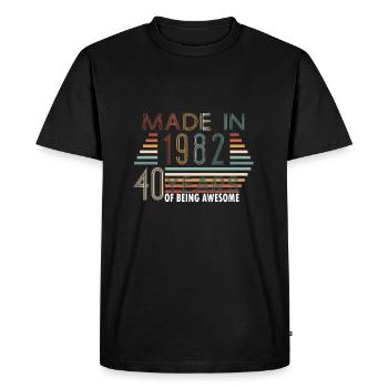 Born in 1982 Vintage Gift idea bday - Men's Premium Organic T-Shirt - black - Front - Nico (187cm)