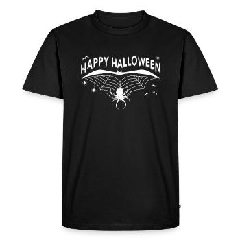 Happy Halloween Spider Web Halloween - Men's Premium Organic T-Shirt - black - Front - Nico (187cm)