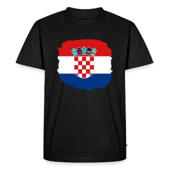 Drapeau de la Croatie Mer Adriatique Drapeau de Zagreb Croate - T-shirt Premium bio Homme - noir - Devant - Nico (187cm)