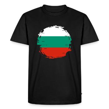 Drapeau bulgare Drapeau bulgare Sables d’or - T-shirt Premium bio Homme - noir - Devant - Nico (187cm)
