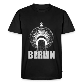 Berlin TV Tower - Men's Premium Organic T-Shirt - black - Front - Nico (187cm)