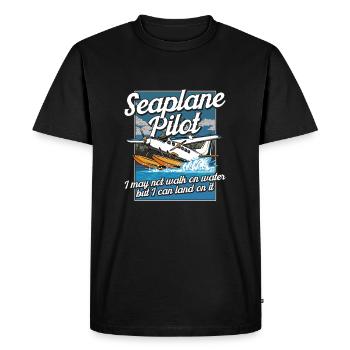 Seaplane Humor for Pilots - Men's Premium Organic T-Shirt - black - Front - Nico (187cm)