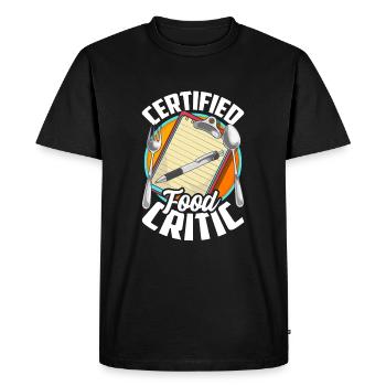 Critique de restaurant certifié Testeur de restaurant - T-shirt Premium bio Homme - noir - Devant - Nico (187cm)