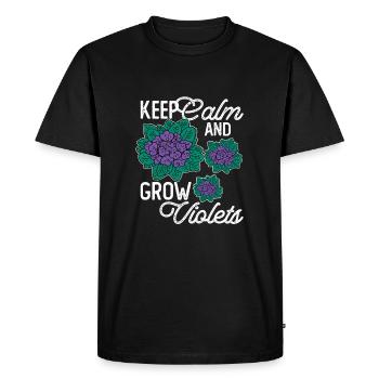 Violet Love for Florists With Humor - Men's Premium Organic T-Shirt - black - Front - Nico (187cm)