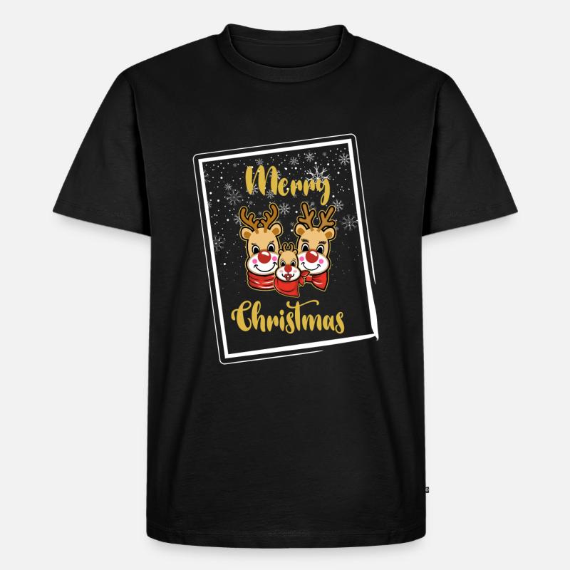 Frohe Weihnachten - Männer Premium Bio T-Shirt - Schwarz