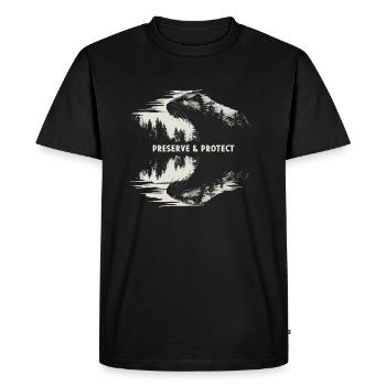 Préserver et protéger la forêt de castors Animaux Nature Arbres - T-shirt Premium bio Homme - noir - Devant - Nico (187cm)