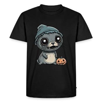 Seal Animal Halloween Zombie - Men's Premium Organic T-Shirt - black - Front - Nico (187cm)