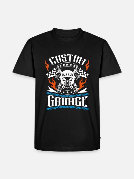custom garage motorcycle - Men's Premium Organic T-Shirt - black