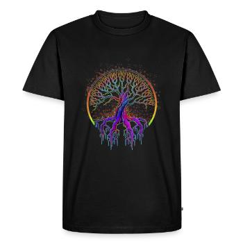 Trippy Goa Psychedelic Rave Trip Hippie - Men's Premium Organic T-Shirt - black - Front - Nico (187cm)