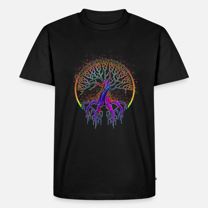 Trippy Goa Psychedelic Rave Trip Hippie - Maglietta ecologica premium da uomo - nero