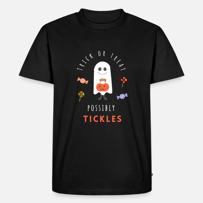 Süßigkeiten oder Streiche, evtl. Kitzeln - Männer Premium Bio T-Shirt - Schwarz