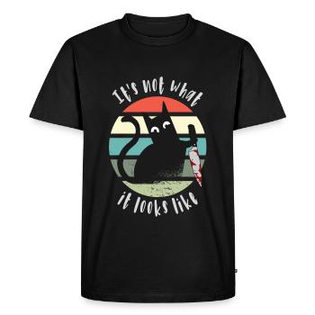 Ce n’est pas ce à quoi ça ressemble, couteau à chat - T-shirt Premium bio Homme - noir - Devant - Nico (187cm)