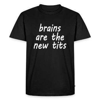 brains are the new tits - T-shirt Premium bio Homme - noir - Devant - Nico (187cm)