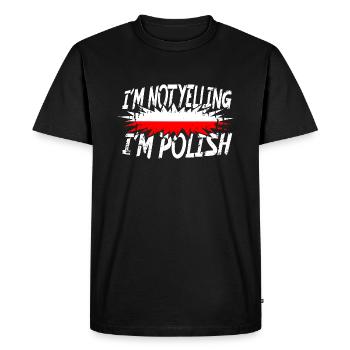 Je ne crie pas que je suis polonais - T-shirt Premium bio Homme - noir - Devant - Nico (187cm)
