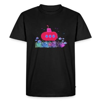sous-marin,bateau,sous-marin,mer,poisson,crabe,étoile de mer - T-shirt Premium bio Homme - noir - Devant - Nico (187cm)