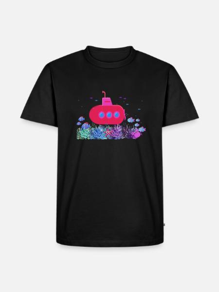 u-boot,boot,submarine,meer,fische,krebs,seestern - Männer Premium Bio T-Shirt - Schwarz