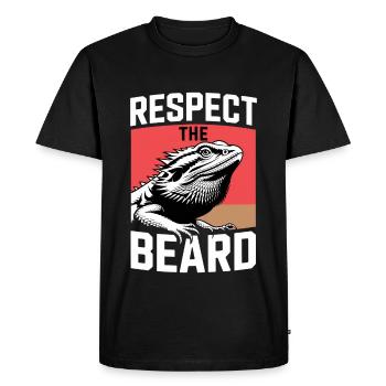 Respectez la barbe ! Terraristiques de reptiles dragon barbu - T-shirt Premium bio Homme - noir - Devant - Nico (187cm)
