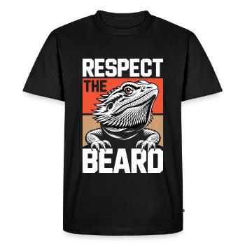 Respectez la barbe ! Terraristiques de reptiles dragon barbu - T-shirt Premium bio Homme - noir - Devant - Nico (187cm)