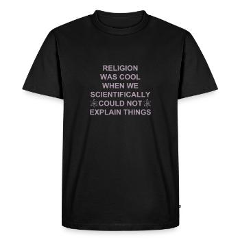 La religion était cool quand nous ne faisions pas les choses - T-shirt Premium bio Homme - noir - Devant - Nico (187cm)