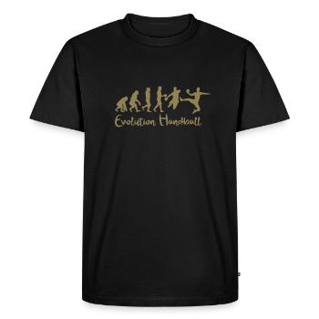 Evolution Handball Gift - Men's Premium Organic T-Shirt - black - Front - Nico (187cm)